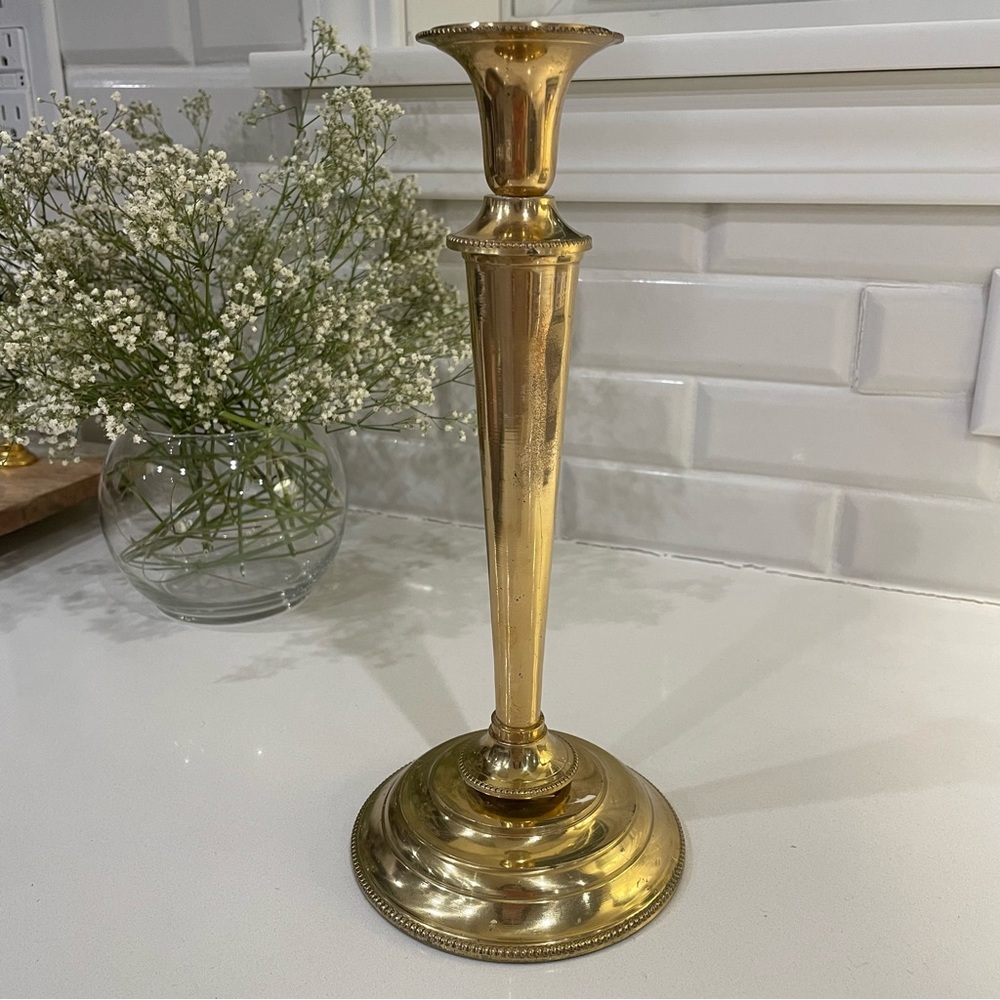 10” Tall Brass Candlestick